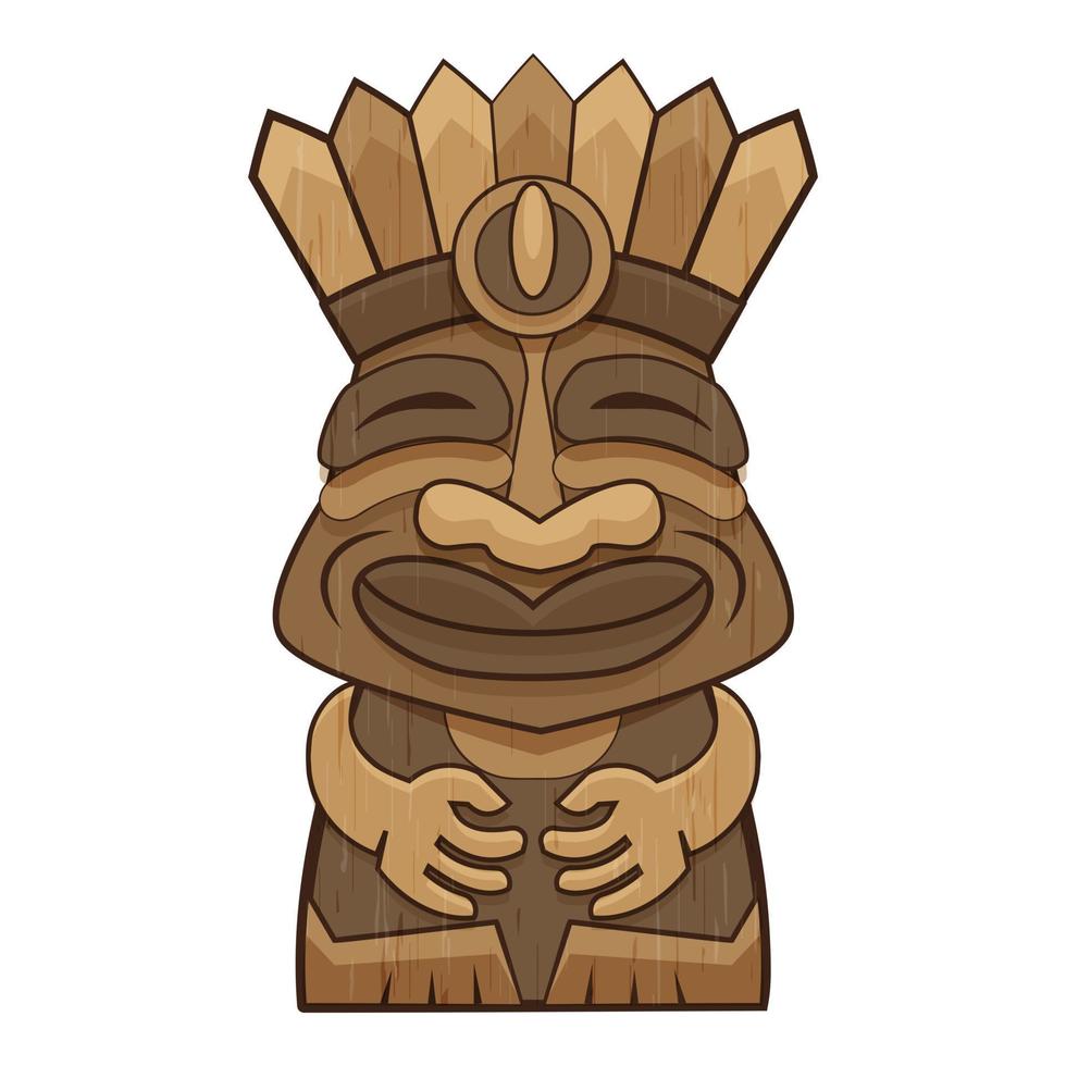 Gott Tiki Idol-Symbol, Cartoon-Stil vektor