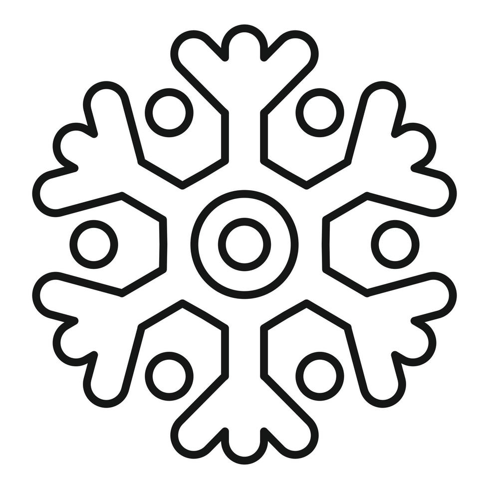 ny snöflinga ikon, översikt stil vektor