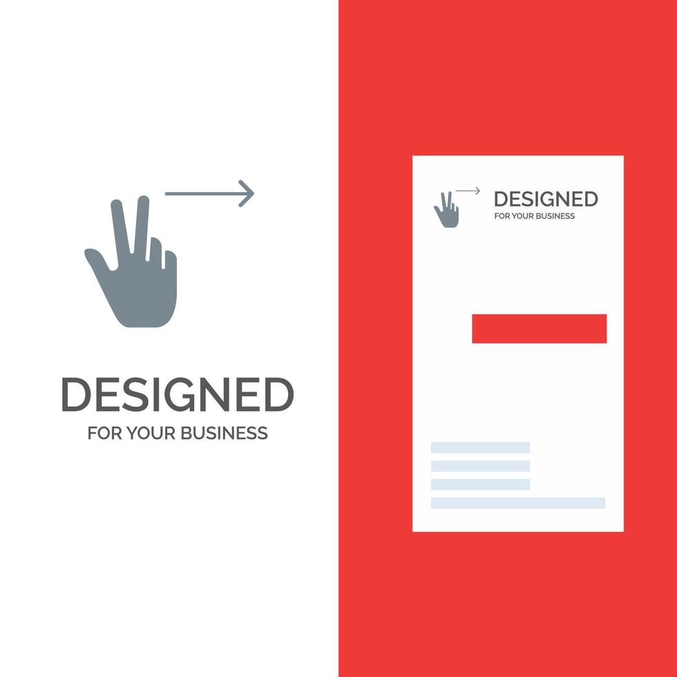 Finger gestikulieren rechts graues Logo-Design und Visitenkartenvorlage vektor