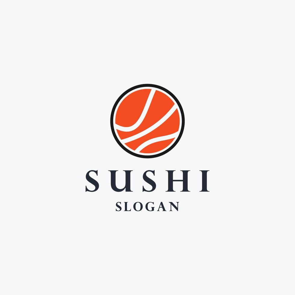 sushi och rullar med chopstick bar eller restaurang vektor logotyp mall.