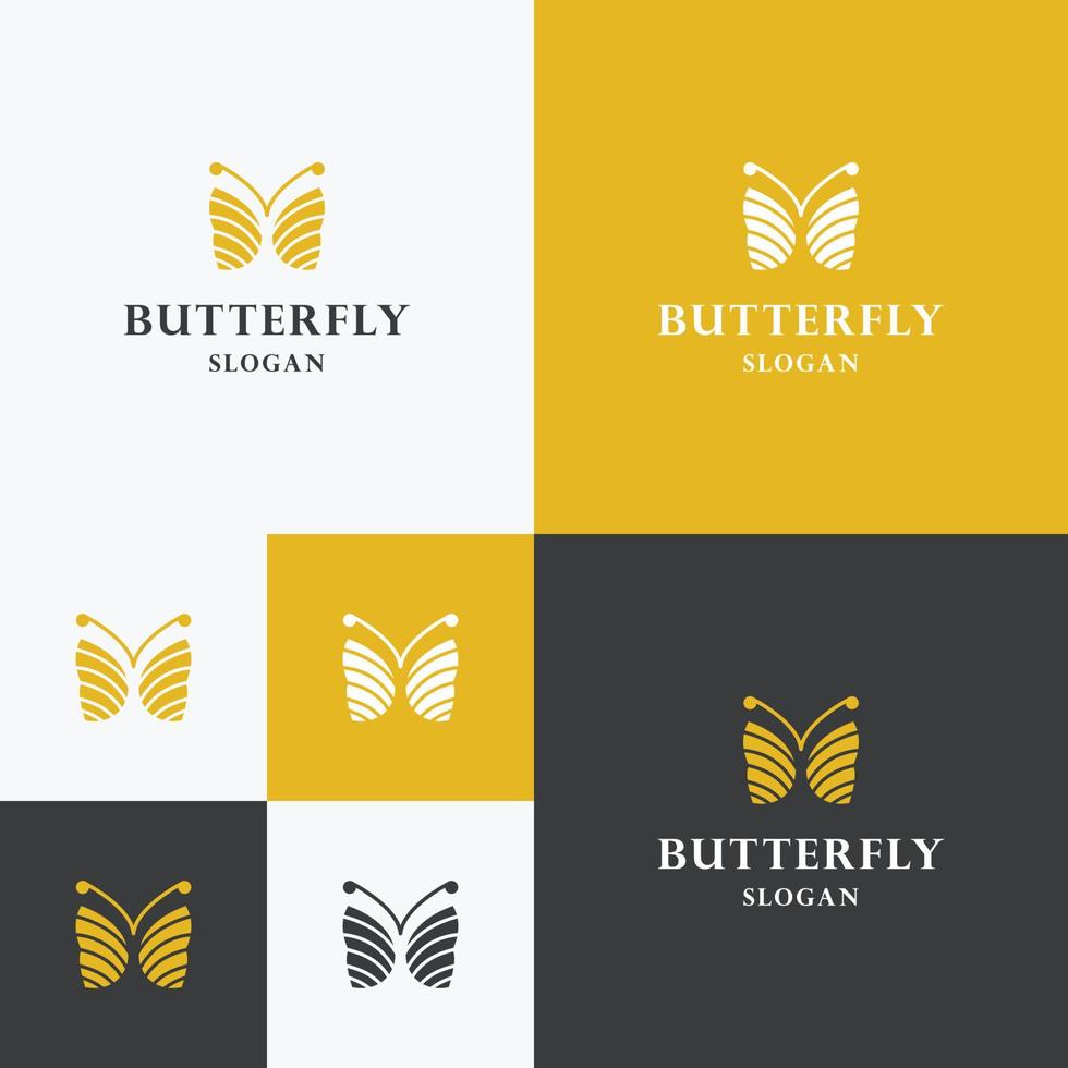 Schmetterling Logo Symbol flache Designvorlage vektor