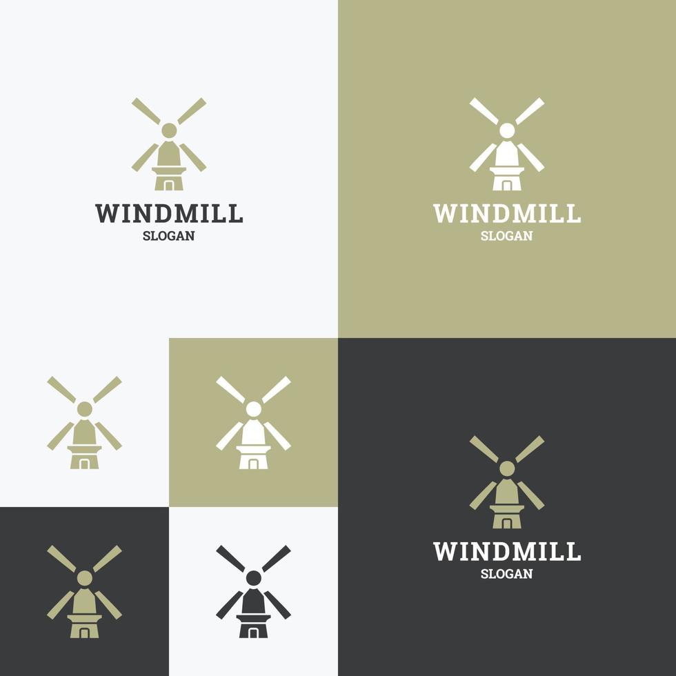 Windmühle Logo Symbol Design Vorlage Vektor Illustration