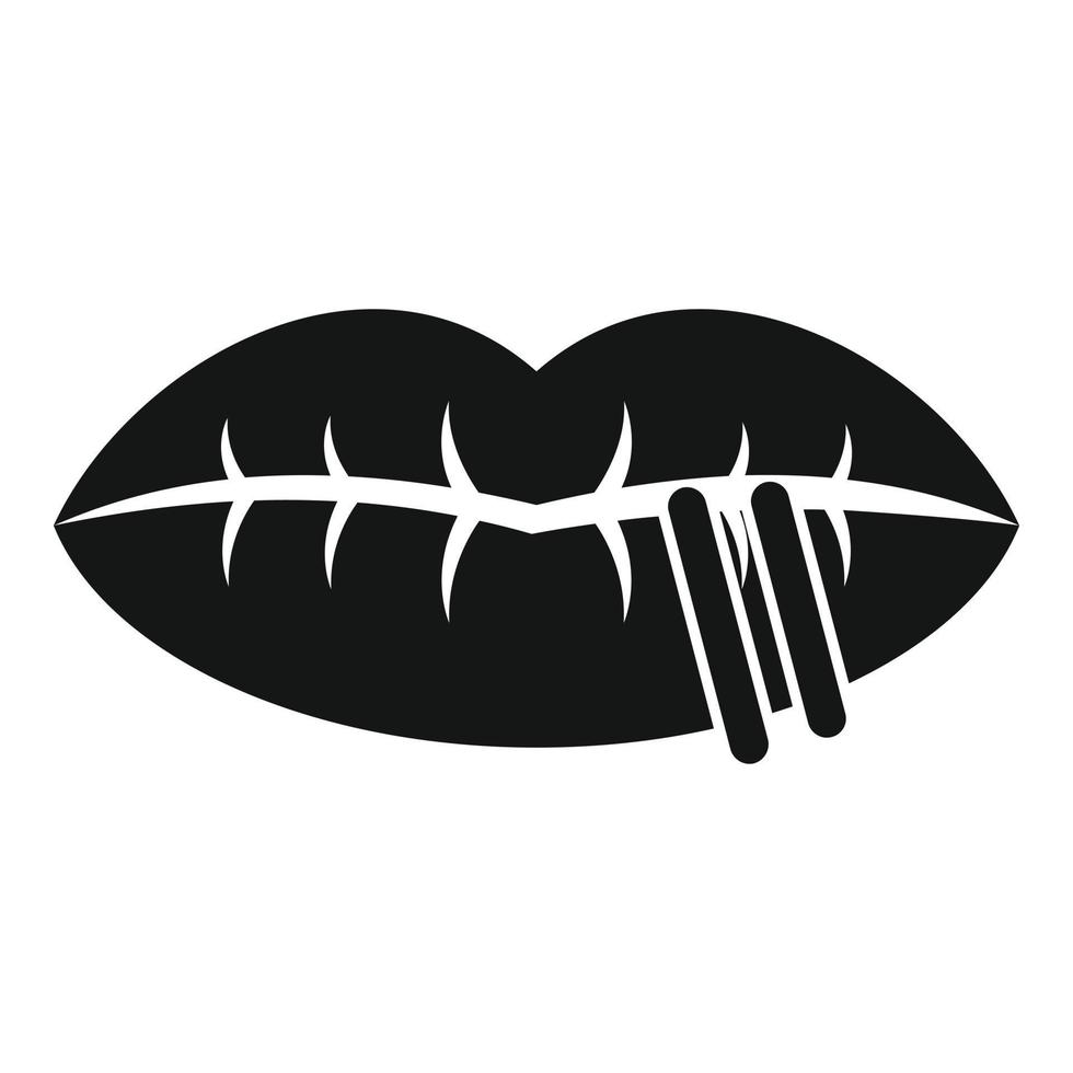 Lippenpiercing-Symbol, einfacher Stil vektor