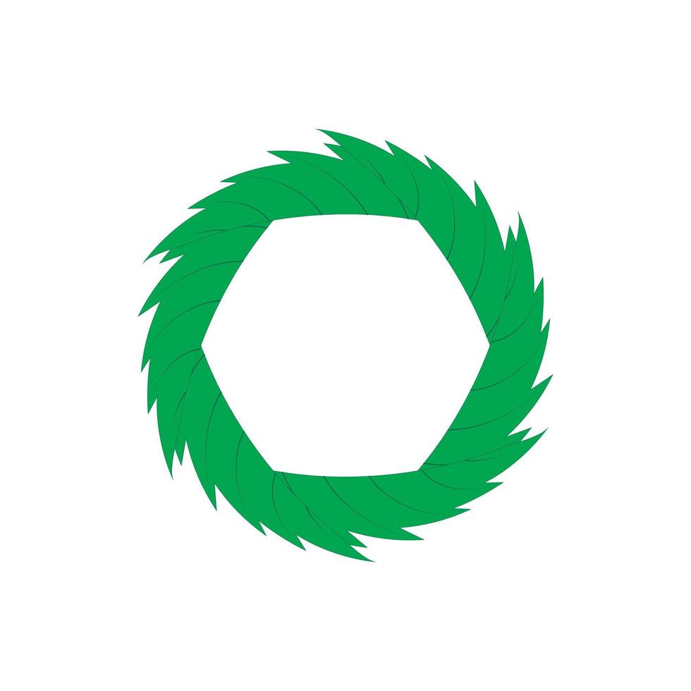 grünes abstraktes Kreissymbol, Cartoon-Stil vektor