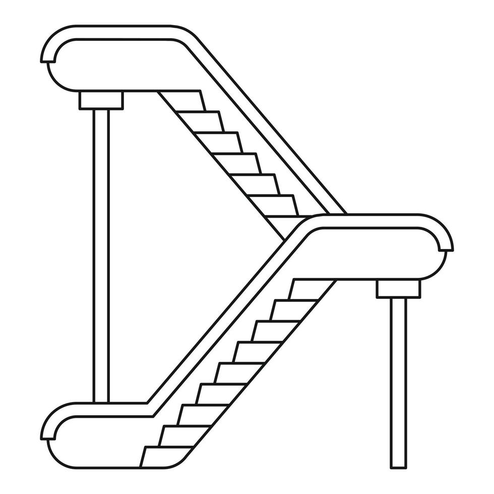 Symbol für doppelte Rolltreppe, Umrissstil vektor