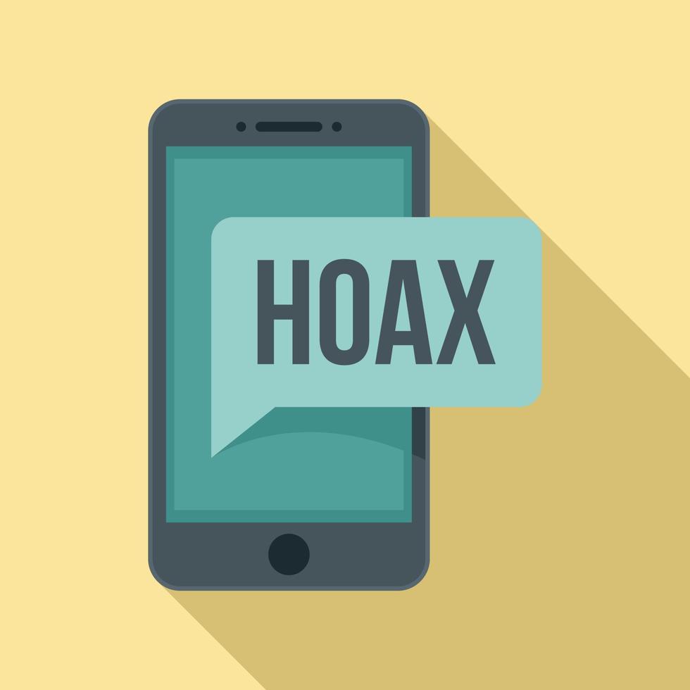 Hoax-Telefon-SMS-Symbol, flacher Stil vektor