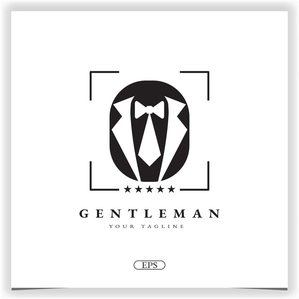 Fliege Smoking Anzug Gentleman Mode Schneider Kleidung Vintage klassisches Logo Bussines Design Premium elegante Vorlage Vektor eps 10