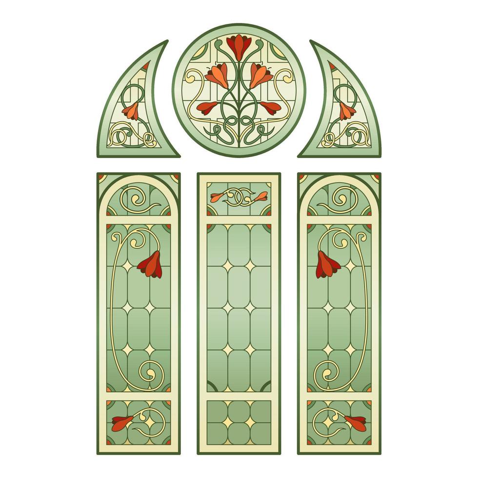 Buntglasfenster in einer Kirche. vektor