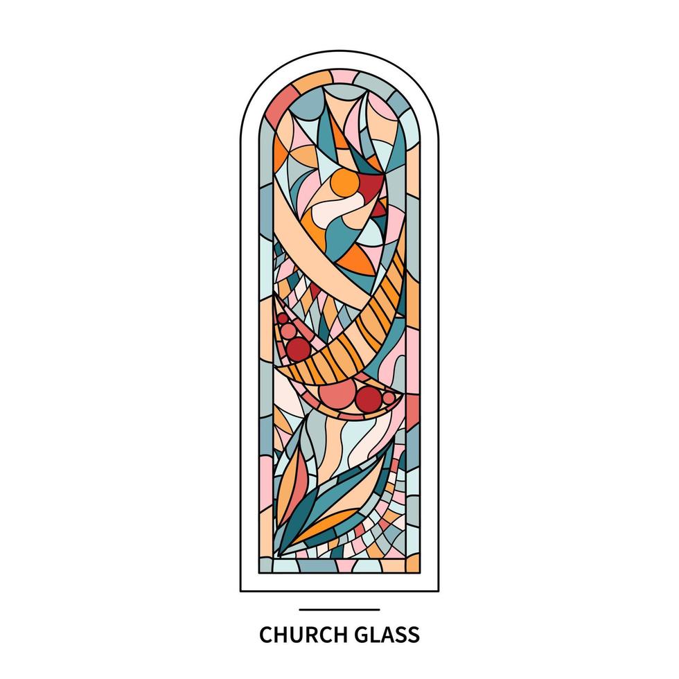 Buntglasfenster in einer Kirche. vektor
