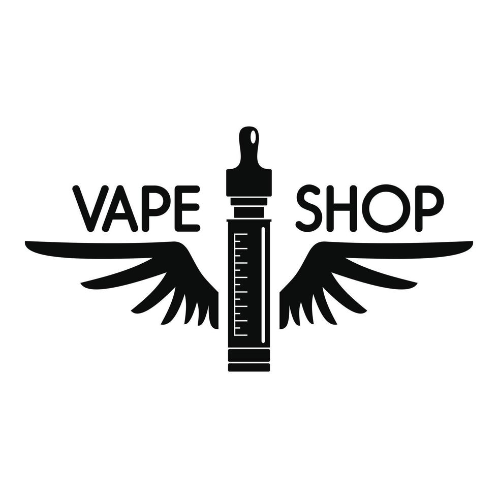 Wings Vape Shop Logo, einfacher Stil vektor