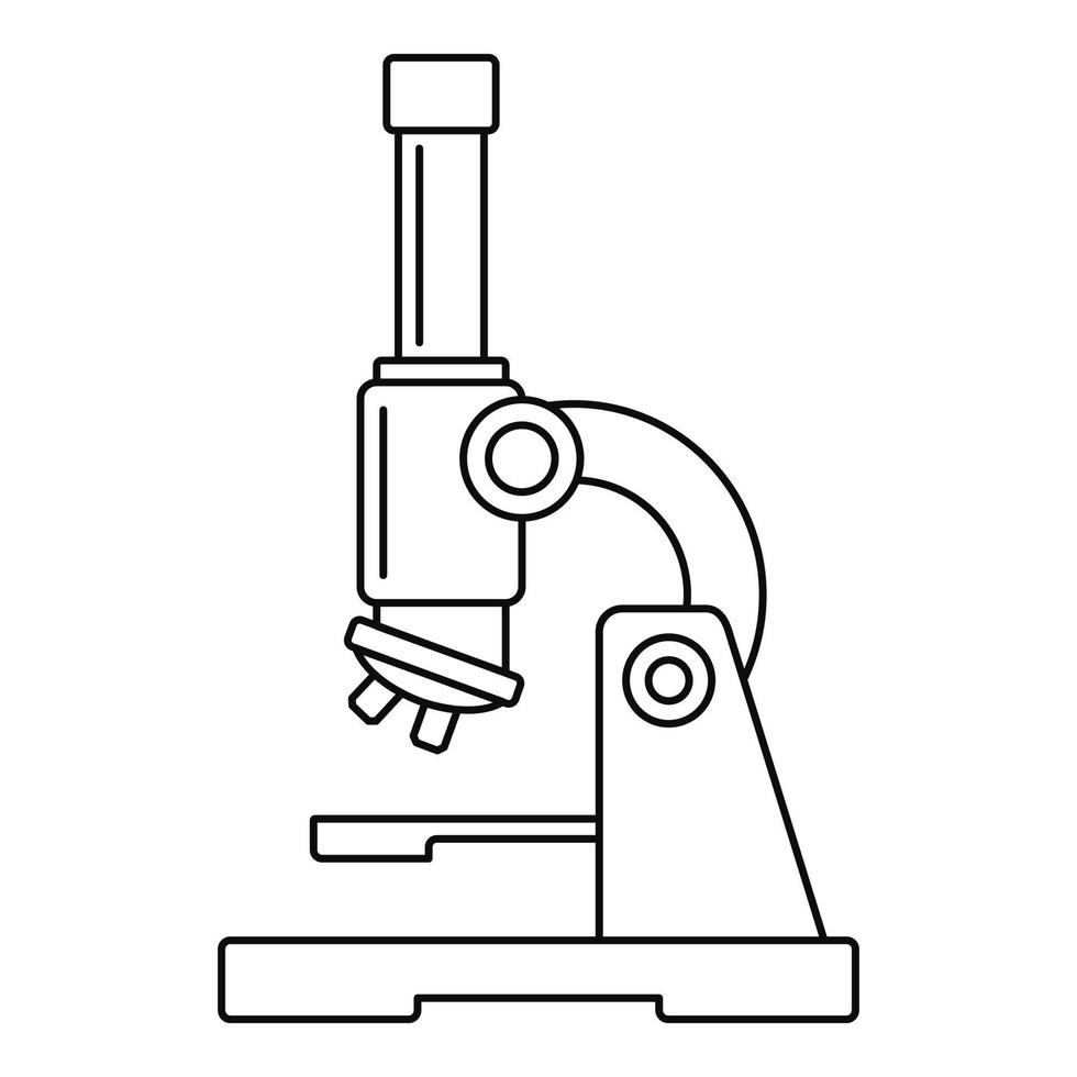 vetenskap mikroskop ikon, översikt stil vektor