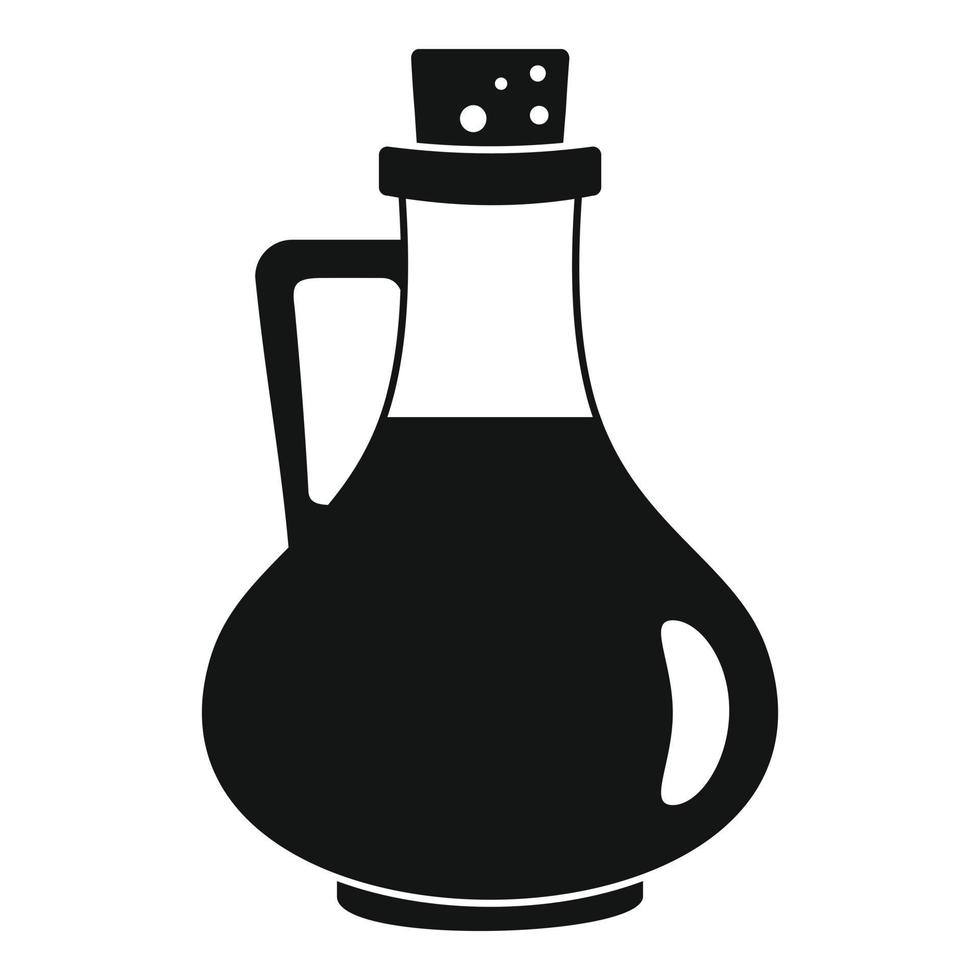 italiensk oliv olja flaska ikon, enkel stil vektor