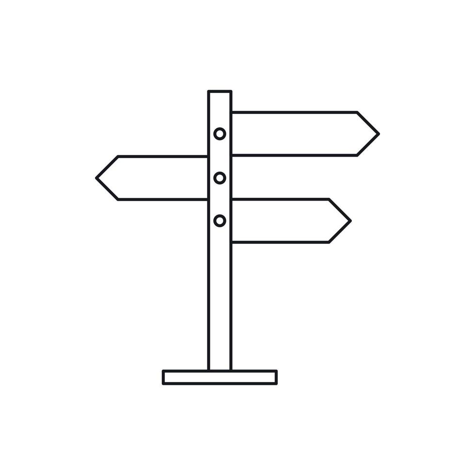 Wegweiser-Symbol, Umrissstil vektor