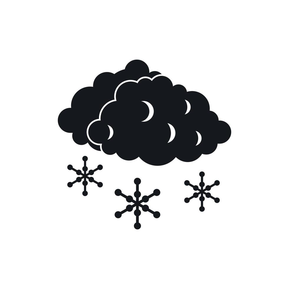 moln och snö ikon, enkel stil vektor