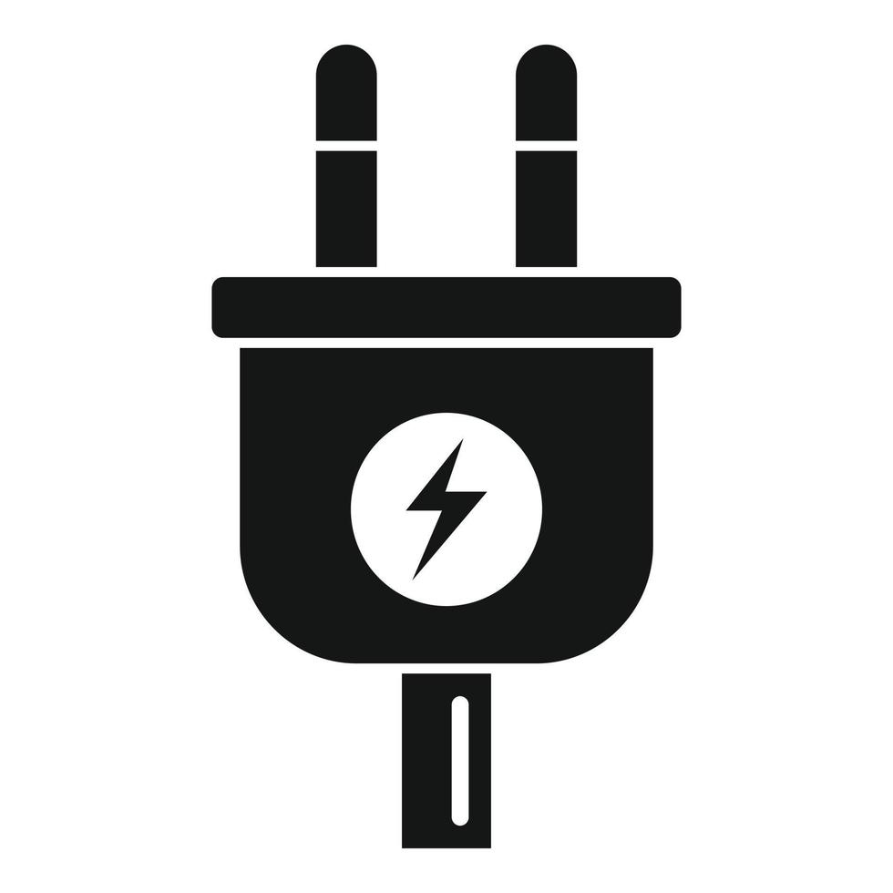 bil elektrisk plugg ikon, enkel stil vektor