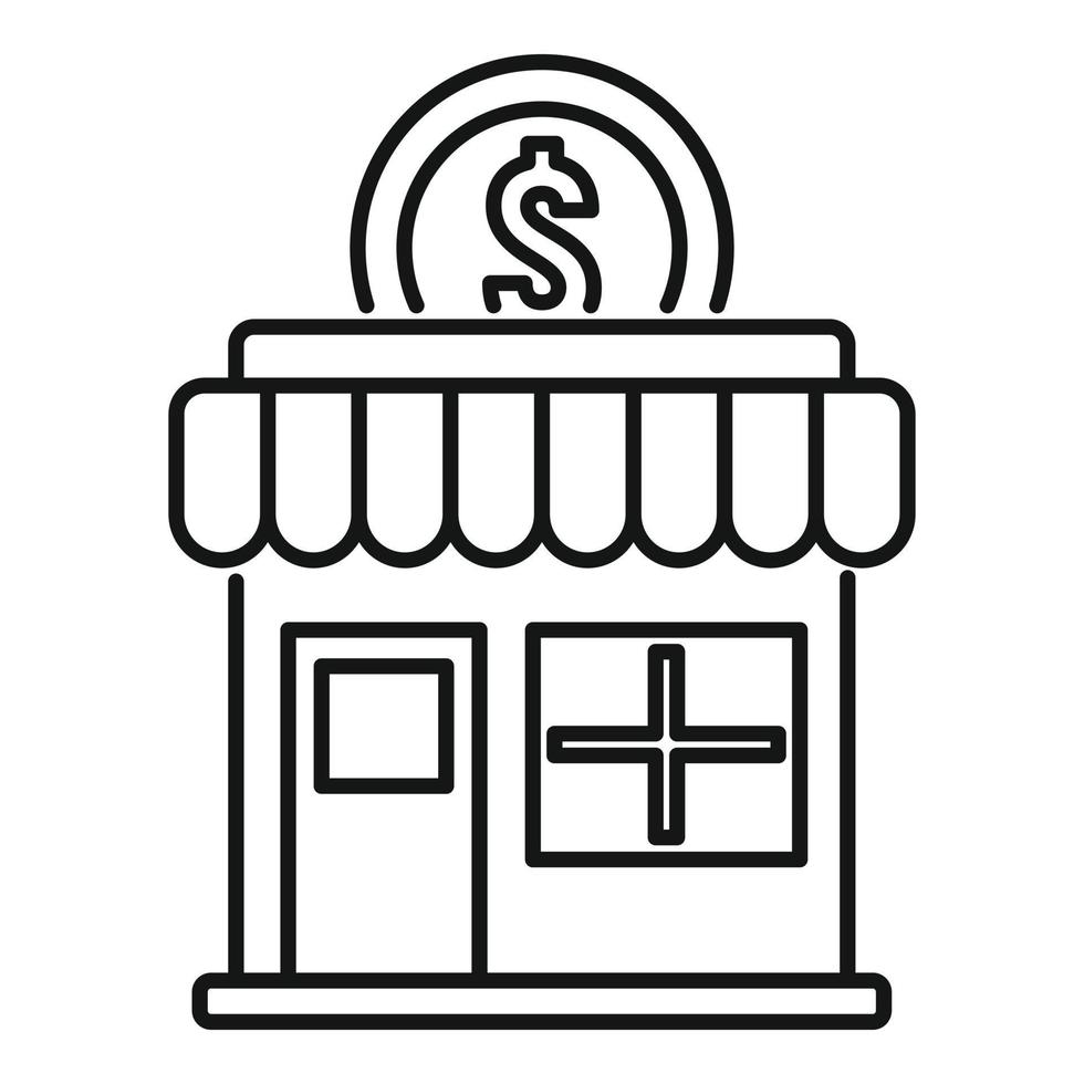 Money Street Shop-Symbol, Umrissstil vektor