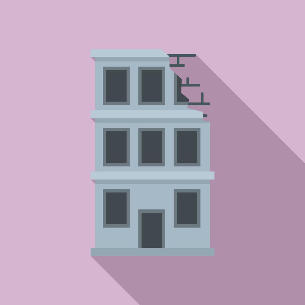 rivning stad byggnad ikon, platt stil vektor