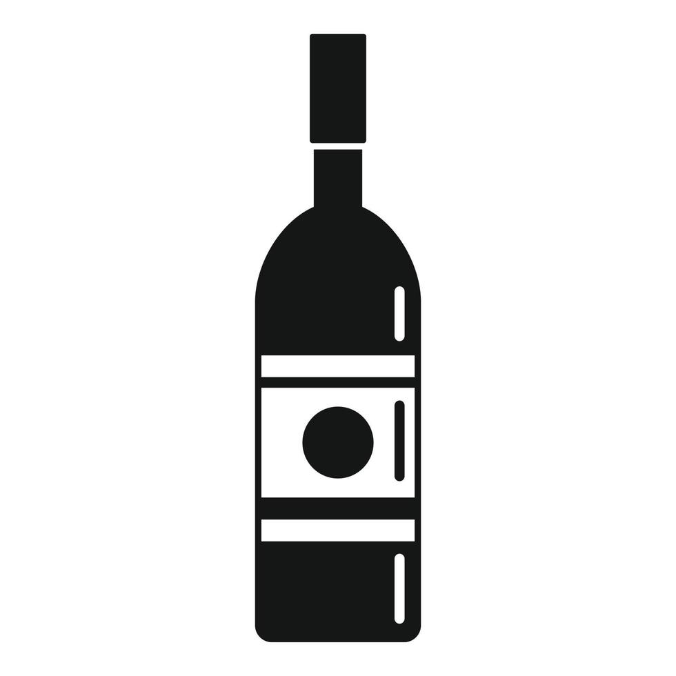 bar vin flaska ikon, enkel stil vektor