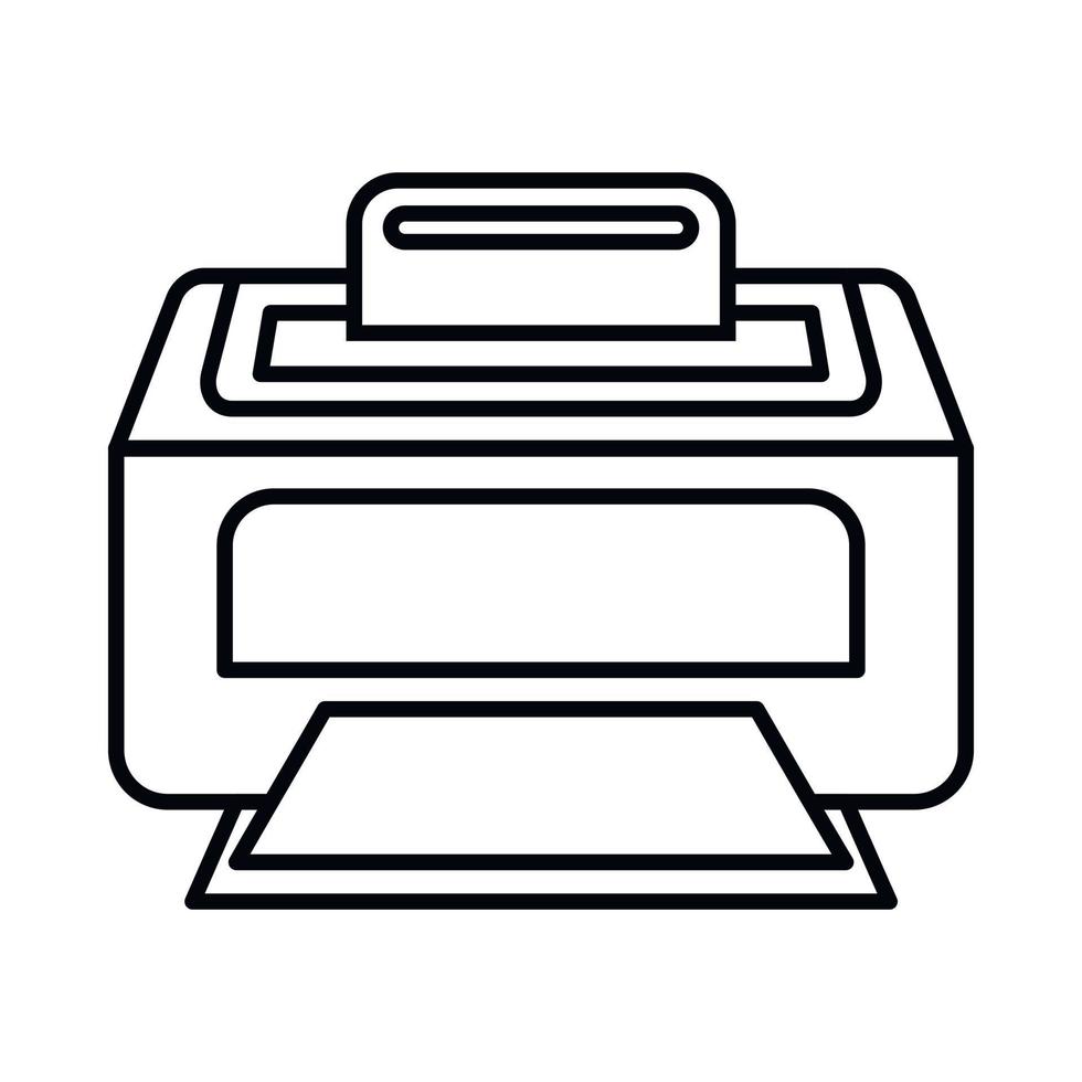 modern laser skrivare ikon, översikt stil vektor