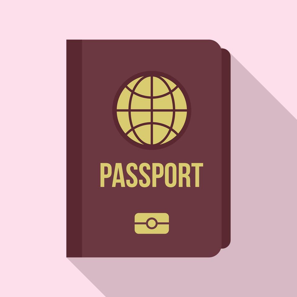 internationell pass ikon, platt stil vektor