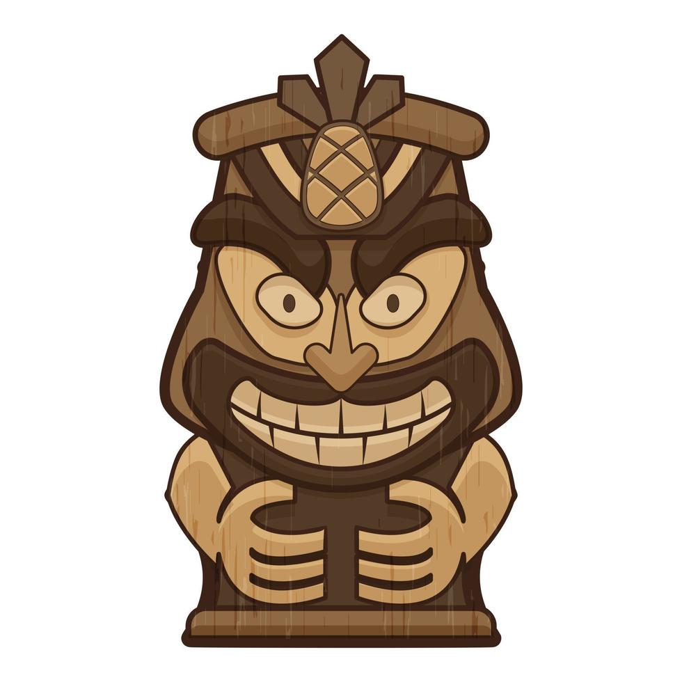 Totem Tiki Idol-Symbol, Cartoon-Stil vektor
