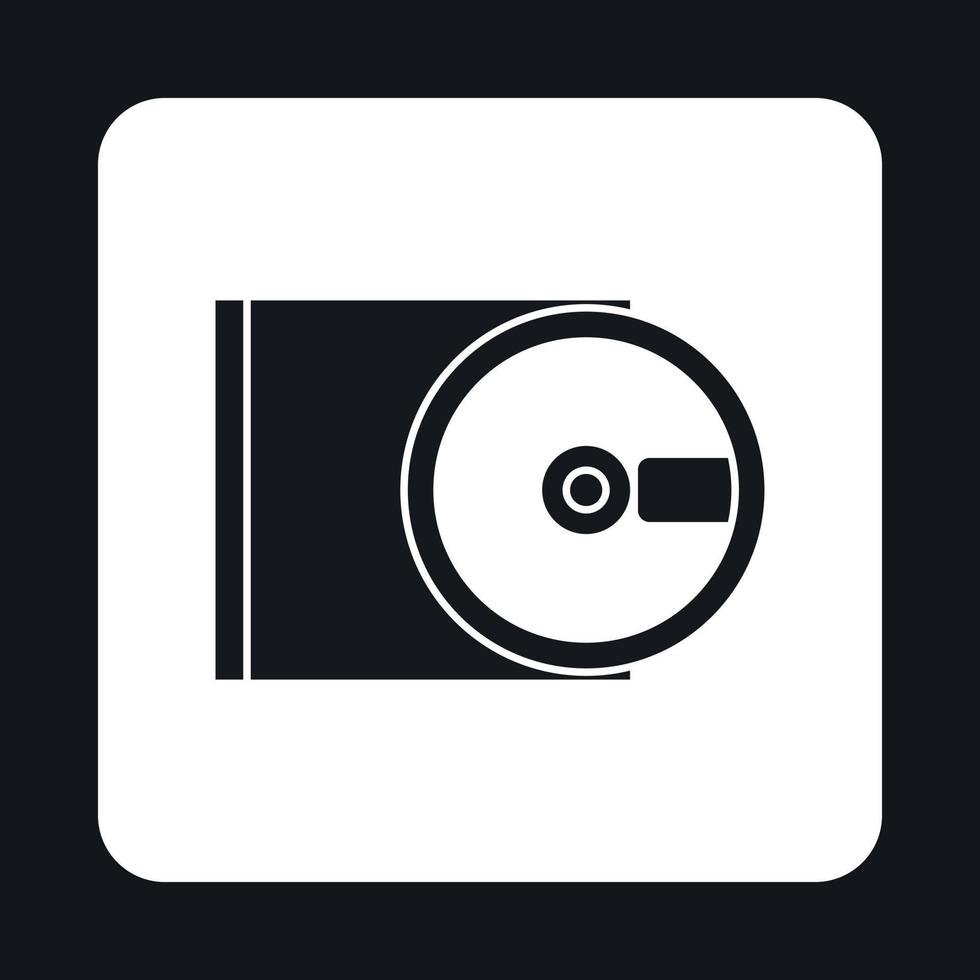 CD rom och disk ikon, enkel stil vektor