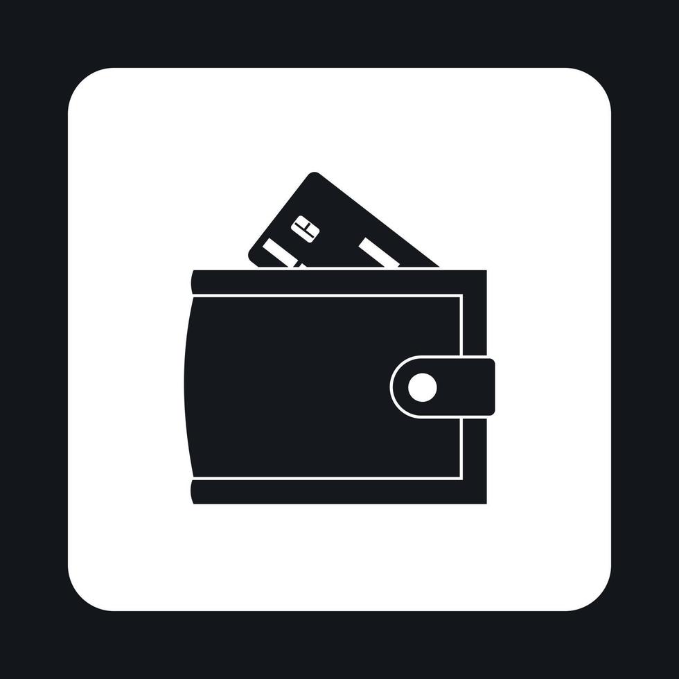Brieftasche mit Kreditkartensymbol, einfacher Stil vektor