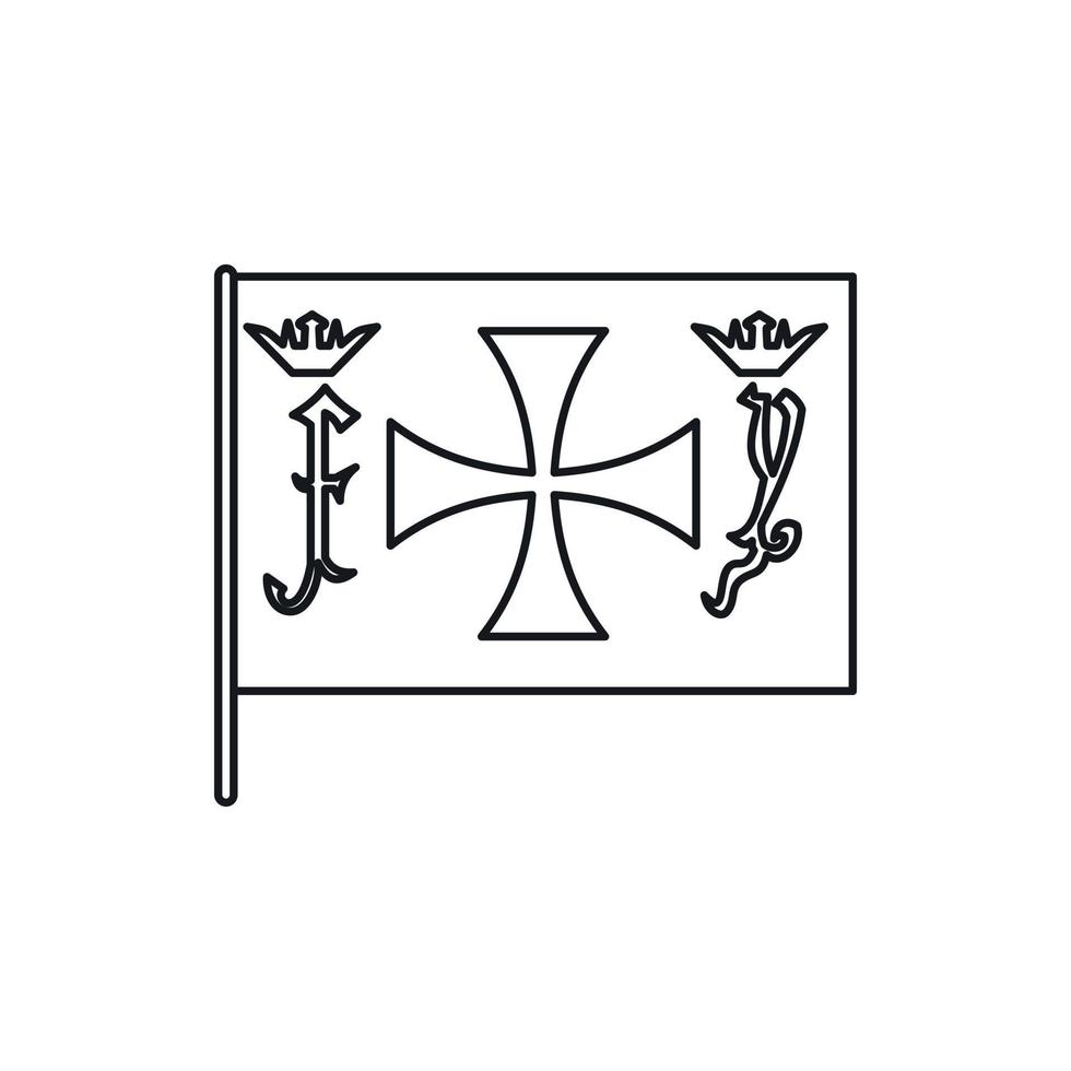 Columbus Capitan Flaggensymbol, Umrissstil vektor