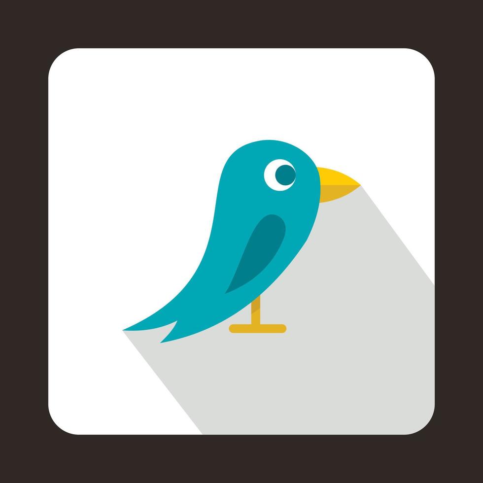 social media blå fågel ikon, platt stil vektor