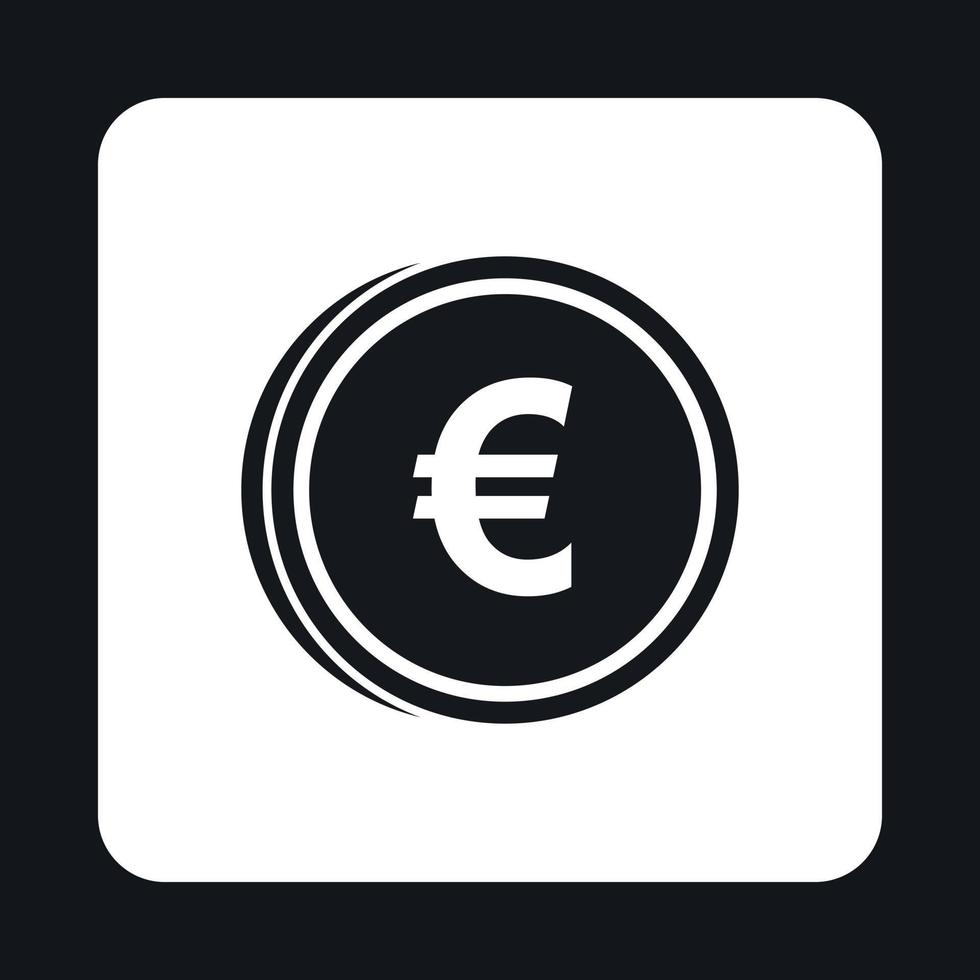 euro mynt ikon, enkel stil vektor