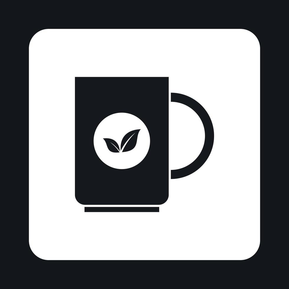 Tasse mit Tee-Symbol, einfacher Stil vektor