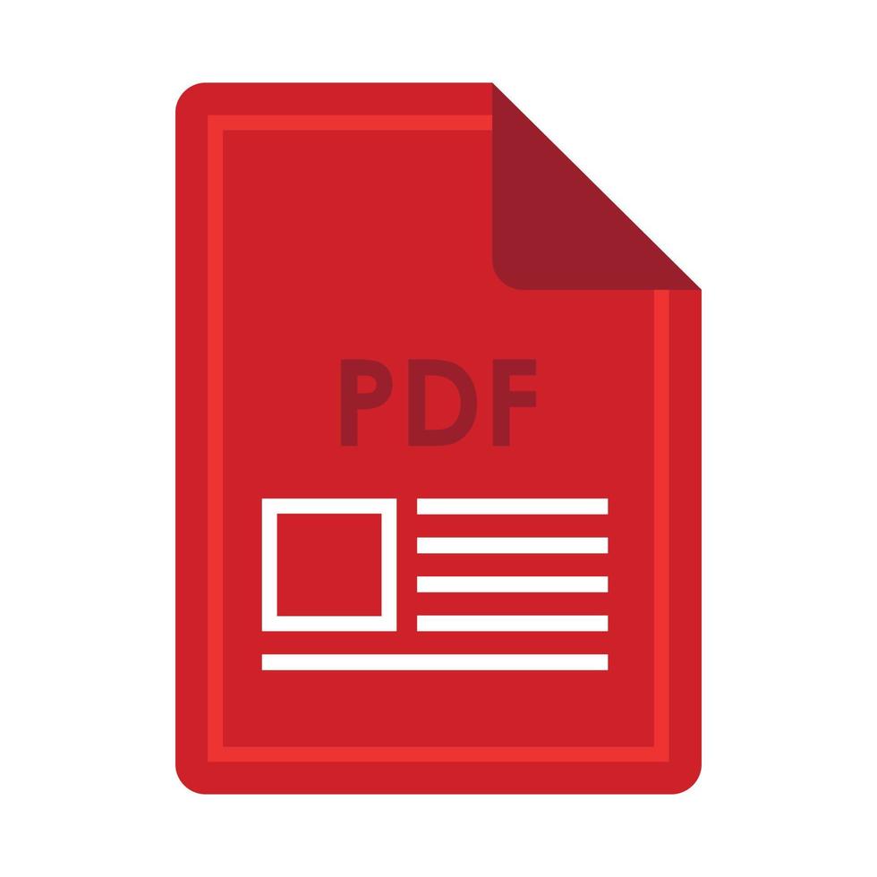 Datei-Pdf-Symbol, flacher Stil vektor