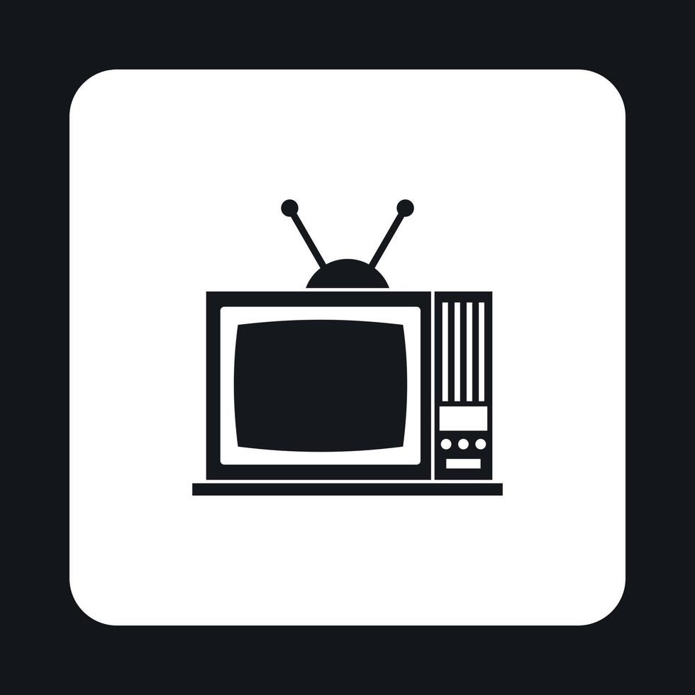 retro TV ikon i enkel stil vektor