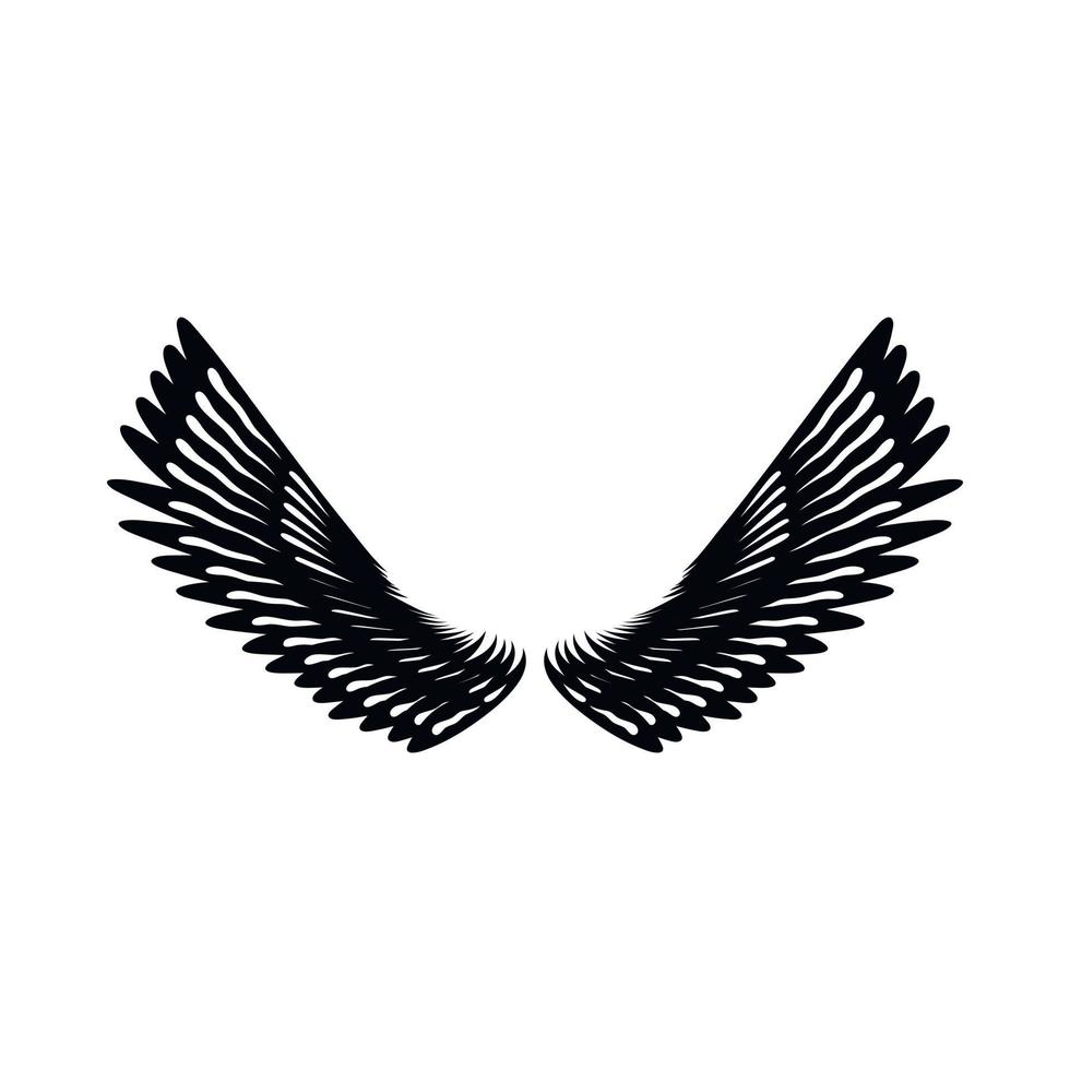 Paar Adlerflügel-Symbol, einfacher Stil vektor