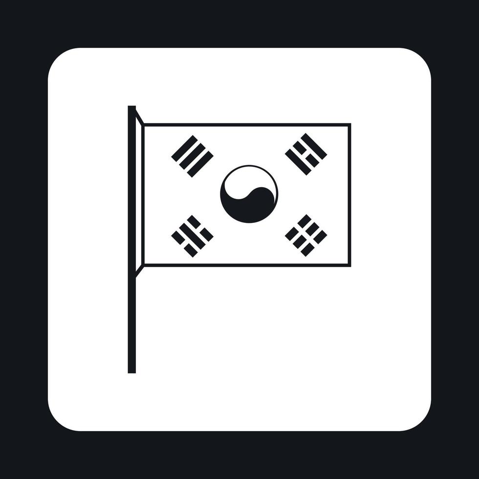 söder korea flagga ikon, enkel stil vektor