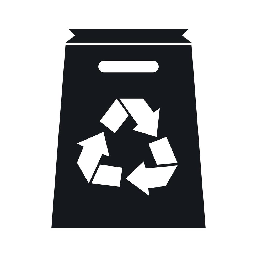 Recycling-Einkaufstasche-Symbol, einfachen Stil vektor