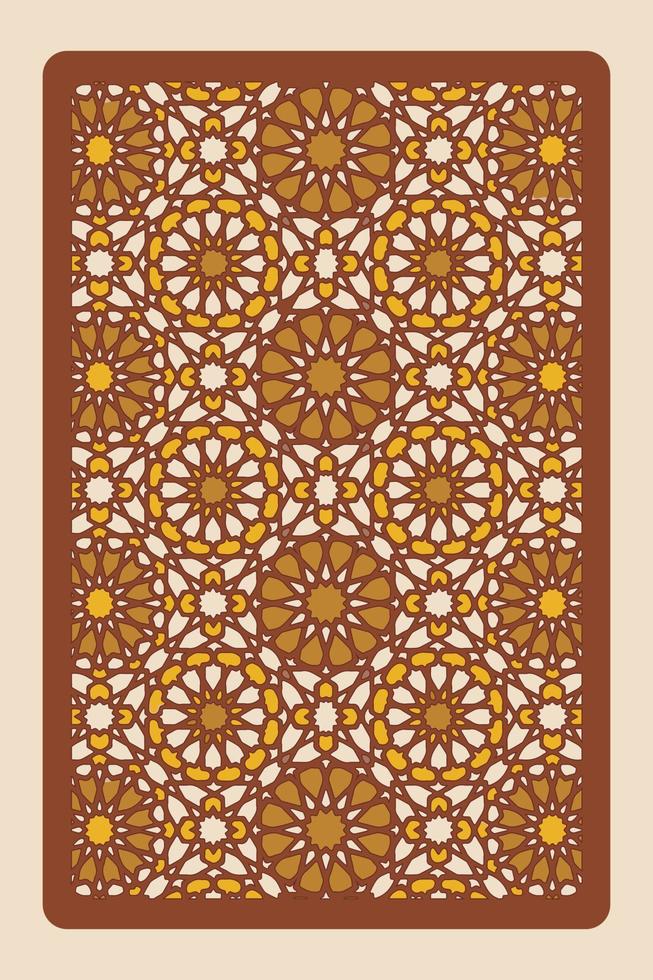 Reihe von dekorativen islamischen Arabesken-Hintergrund. geometrisches muster der arabischen traditionellen architektur. satz dekorativer vektorplatten oder bildschirme zum laserschneiden. vektor