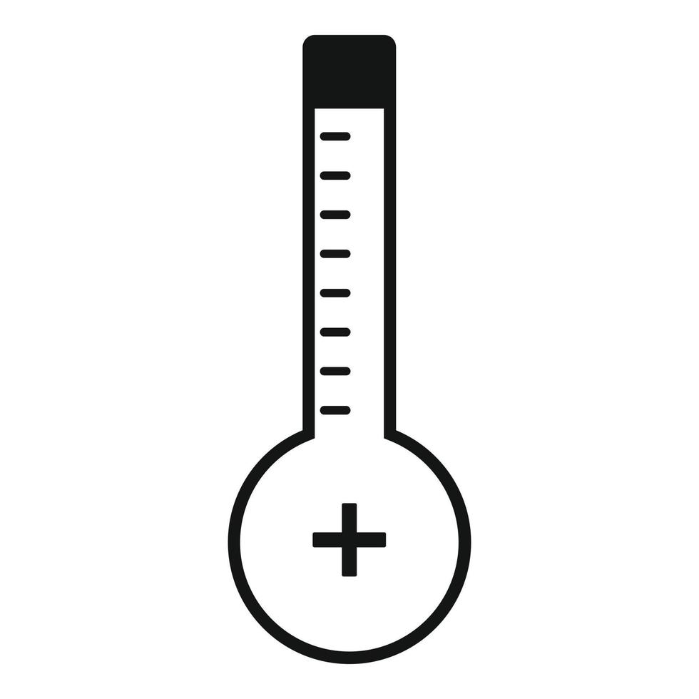 Thermometer warm Symbol, einfacher schwarzer Stil vektor