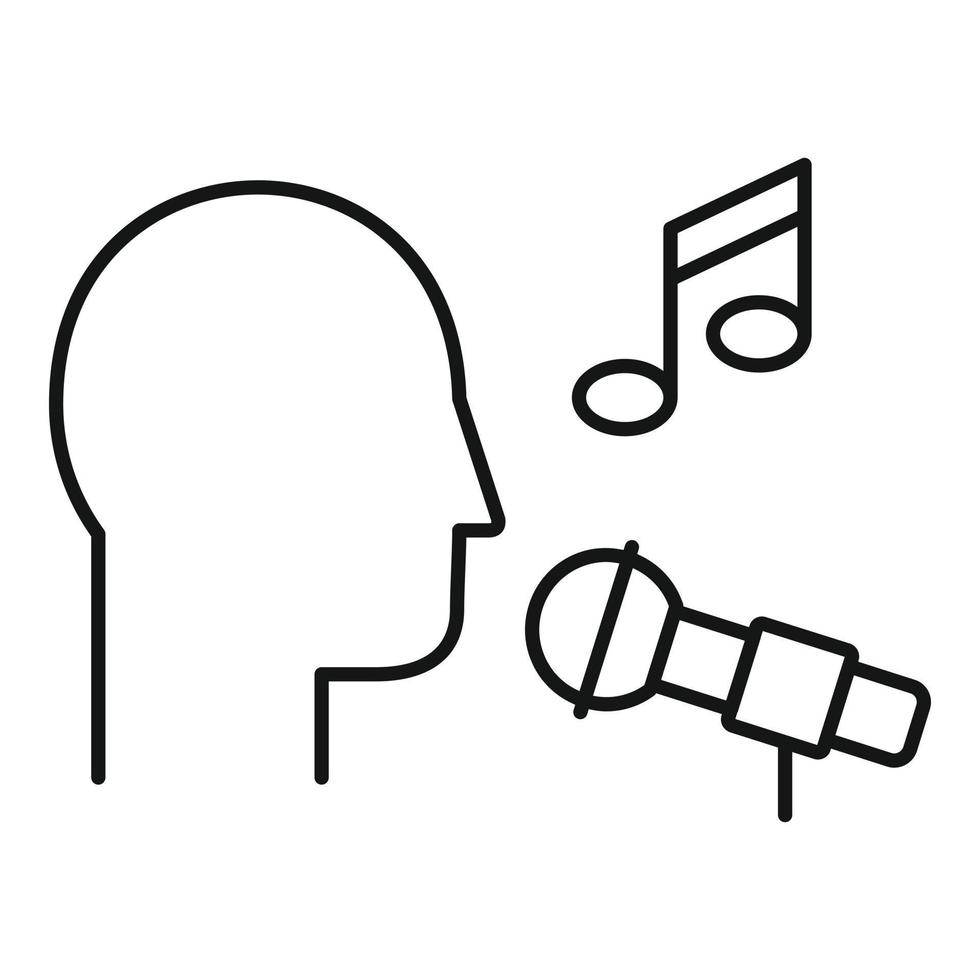 sångare mikrofon ikon, översikt stil vektor