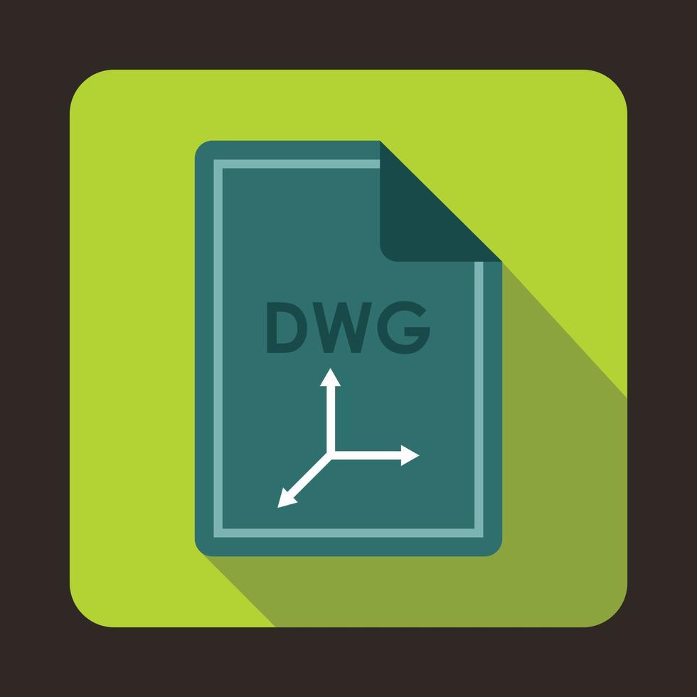 Datei-dwg-Symbol, flacher Stil vektor