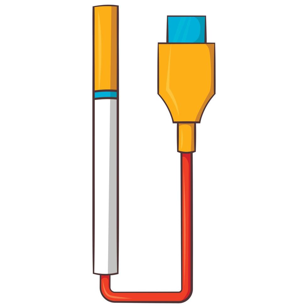 elektronisk cigarett med uSB kabel- ikon vektor