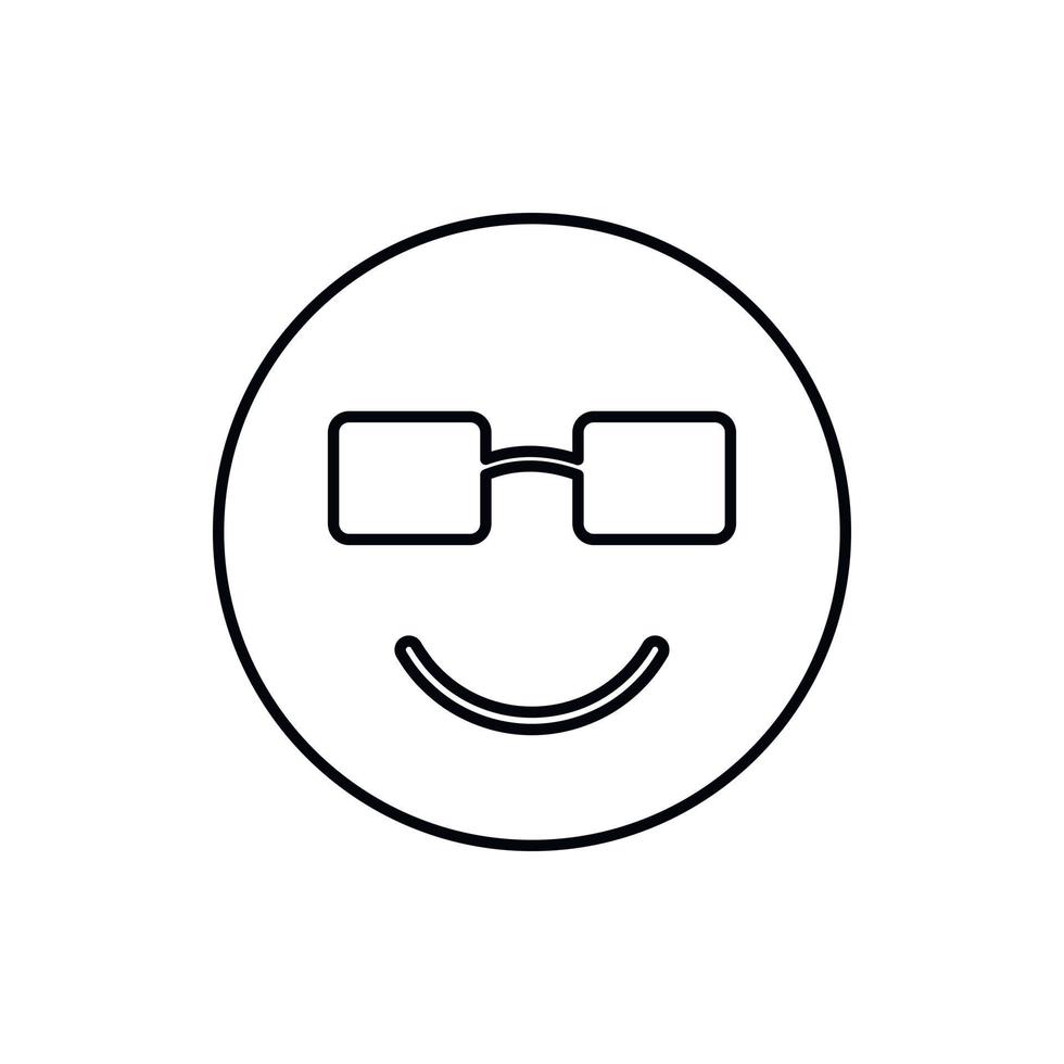 lächelndes Emoticon in Sonnenbrillen-Symbol, Umrissstil vektor