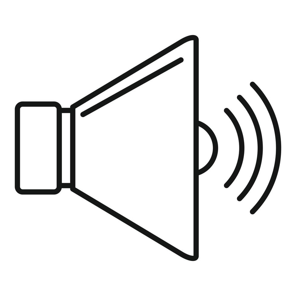 högtalare ikon, översikt stil vektor
