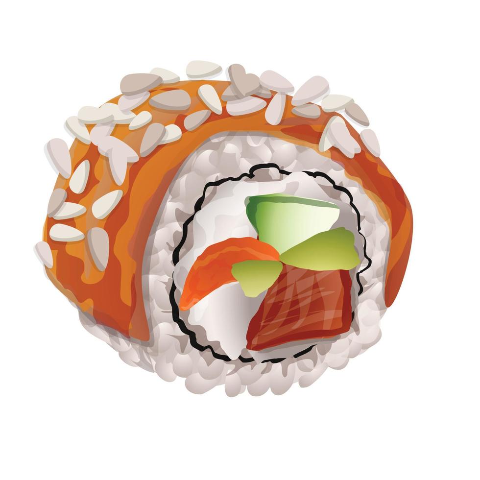 Mix-Sushi-Rolle-Symbol, Cartoon-Stil vektor