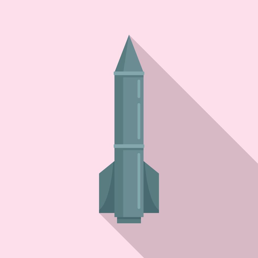 missil ballistisk ikon, platt stil vektor