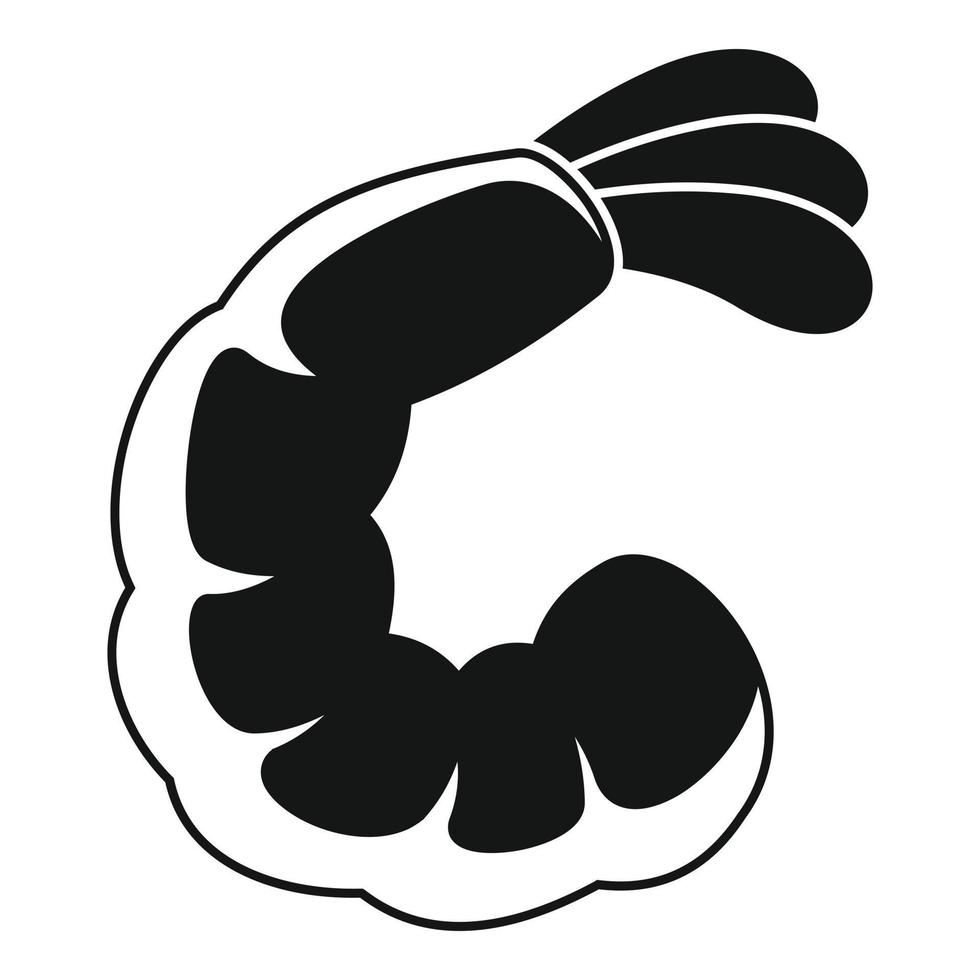 Garnelenschwanz-Symbol, einfacher Stil vektor