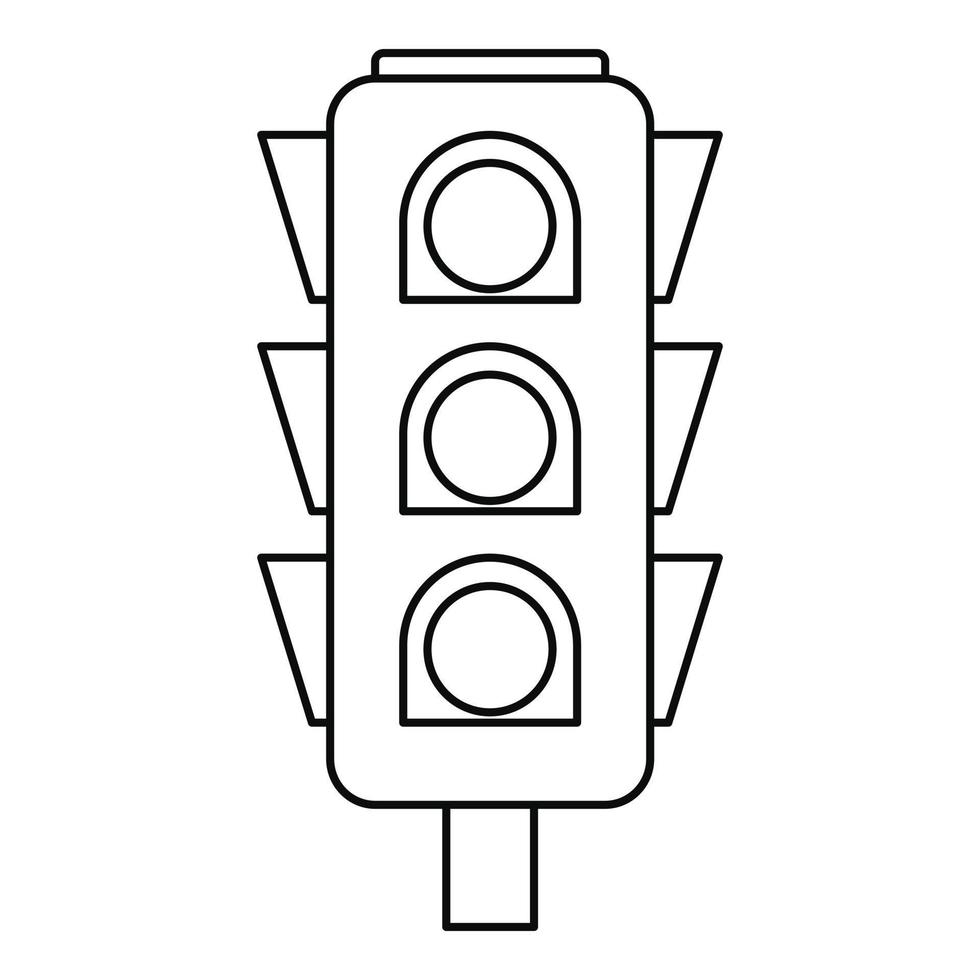 Straßenkreuz-Ampel-Symbol, Umrissstil vektor