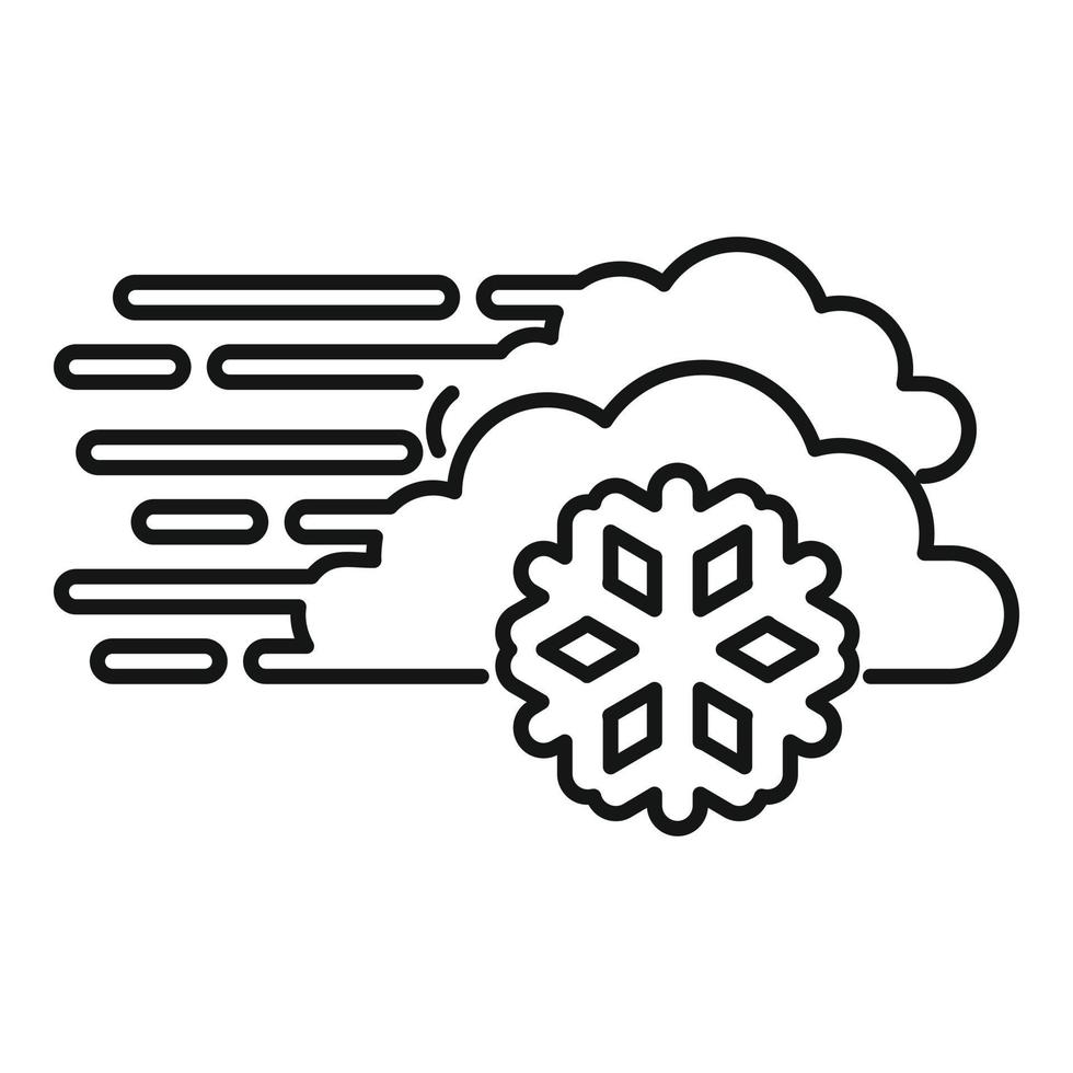 prognos häftig snöstorm ikon, översikt stil vektor