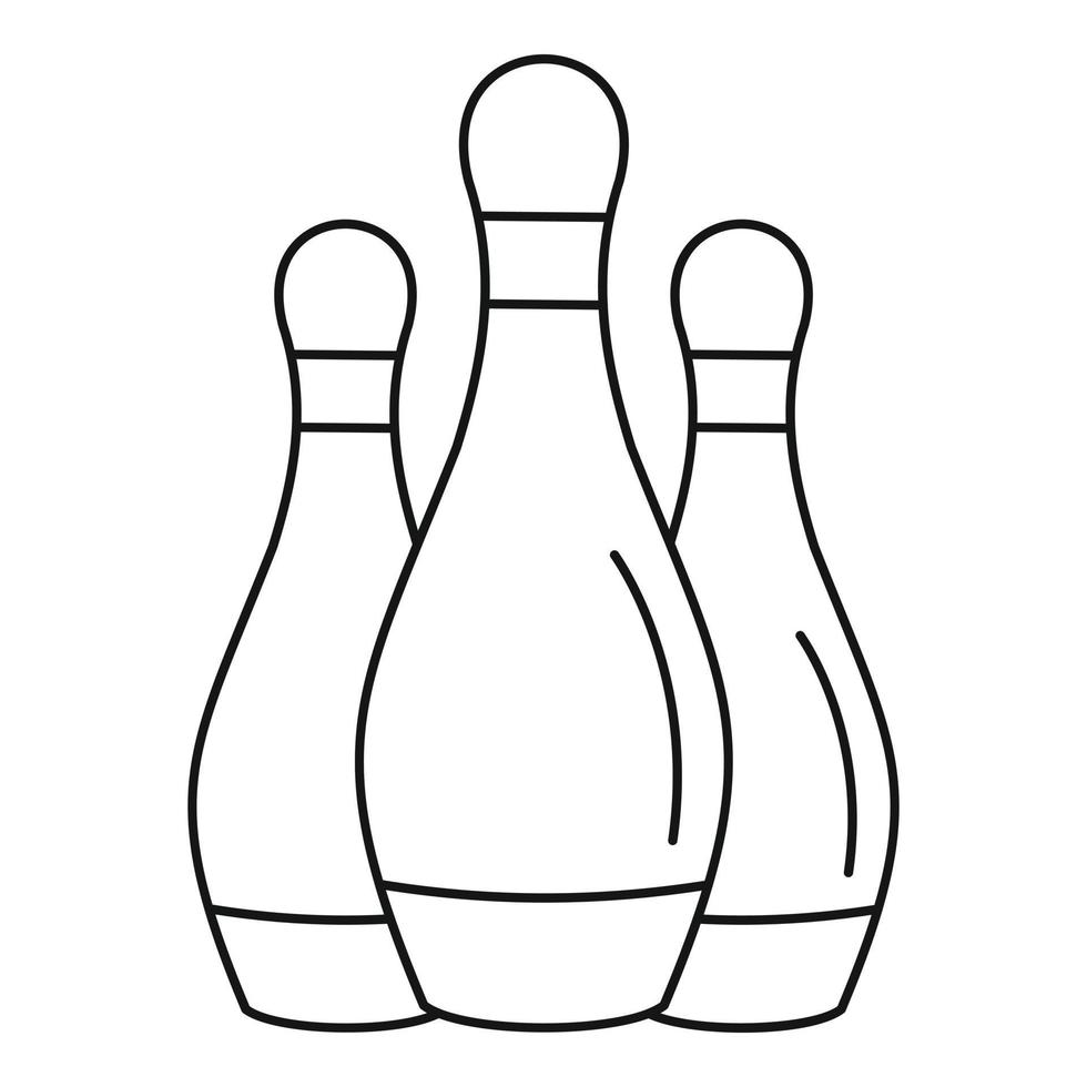 Bowling-Set-Pins-Symbol, Outline-Stil vektor