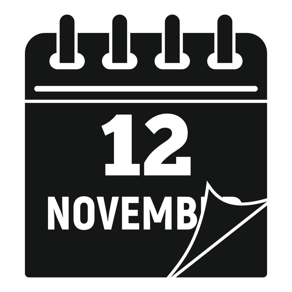 12. November Kalendersymbol, einfacher Stil vektor